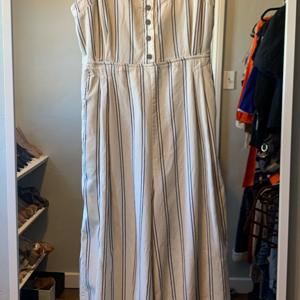 Free People jumpsuit striped wide legged size 4